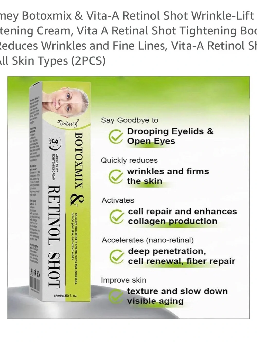 Retinol Shot Wrinkle-Lift Cream - Green/White